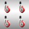 Service Caster 4 Inch 316SS Red Polyurethane Swivel 1-7/8 Inch Expanding Stem Caster Set SCC SCC-SS316EX20S414-PPUB-RED-178-4 - alternate 3